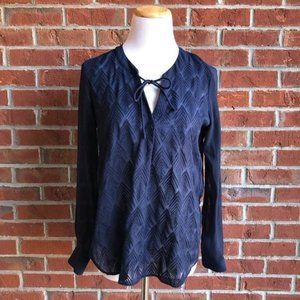 Banana Republic Sheer Embroidered‎ Hi-Lo Top - XS